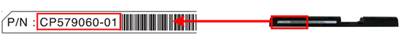Product number: Series of alphanumeric characters beginning with "CP"
