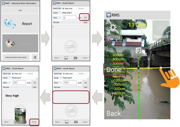 AR技術を活用した水位計測