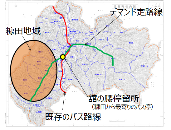 運行エリア（月舘町糠田地域）
