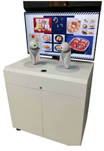 図1.「ロボピン」とデジタルサイネージの設置イメージ