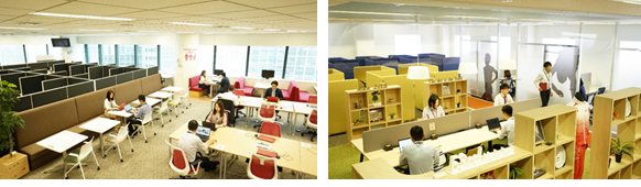 社内サテライトオフィスの風景