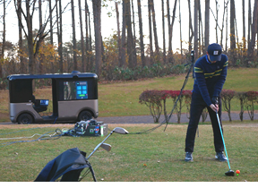 ショットを撮影している様子