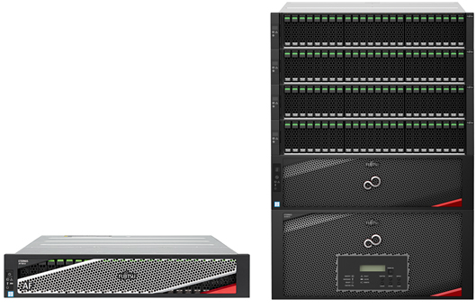 製品画像 （左：「ETERNUS AF150 S3」、右：「ETERNUS DX900 S5」）